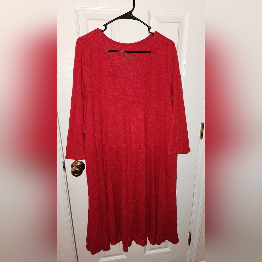 Super Soft Plush Red Hi-Lo Skater Dress Size 6